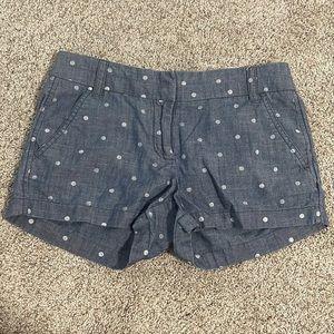 𝅺J. Crew size 0 polka dot denim shorts in great condition